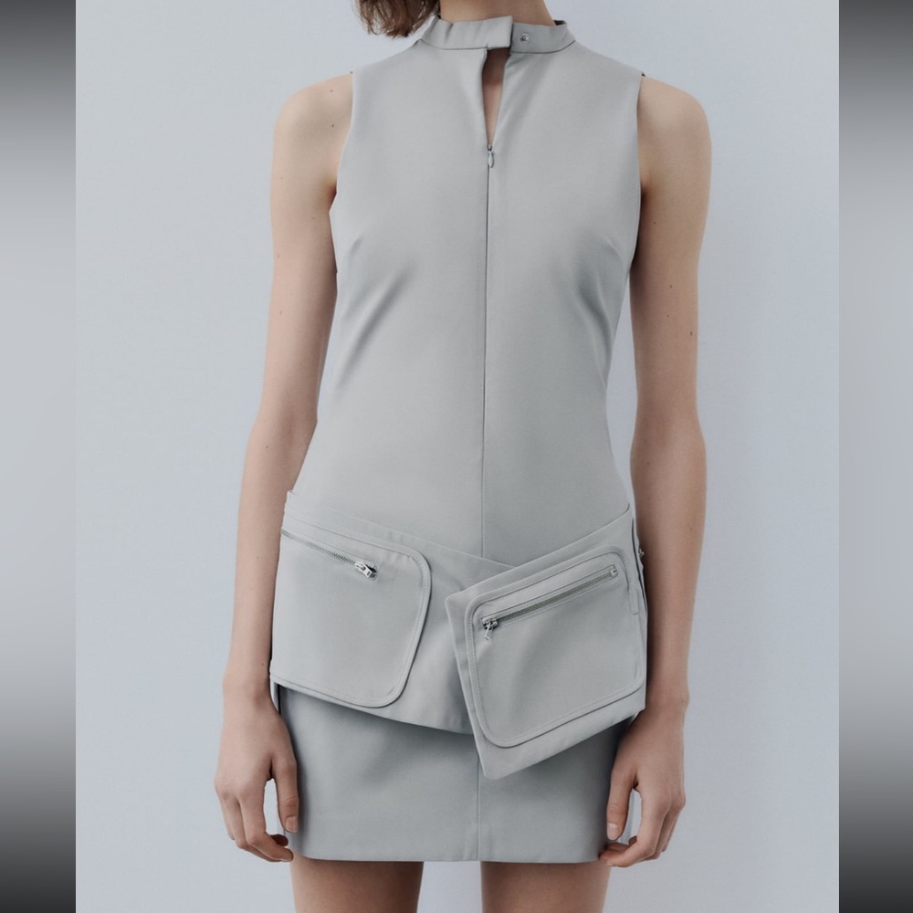 Zara Belted Short Dress with Pockets